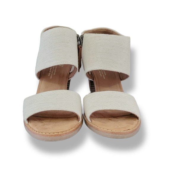 🌿Toms Women's 6.5W Majorca Natural Cutout  Heeled Sandals - Picture 3 of 12